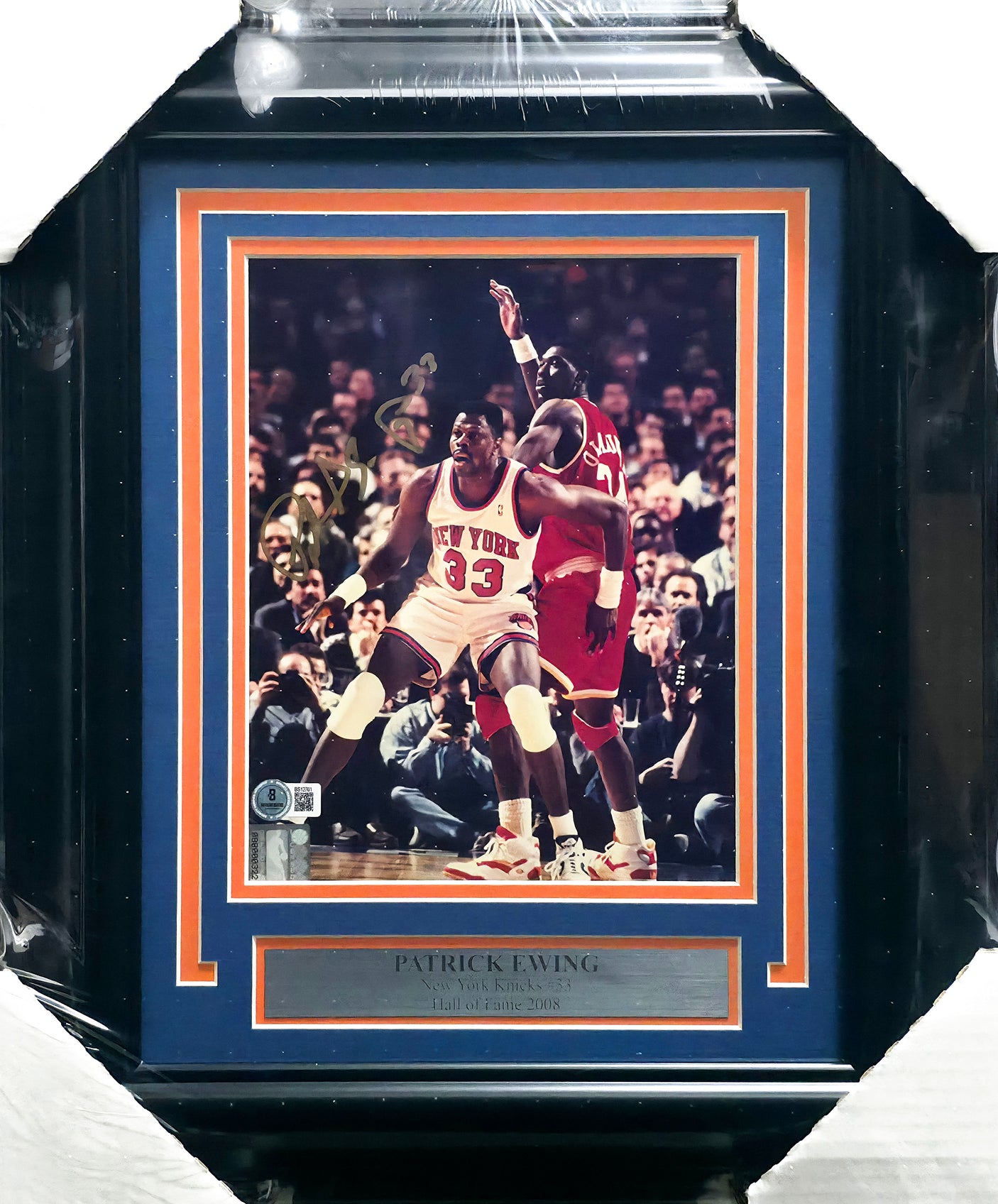 Patrick Ewing Autographed Framed 8x10 Photo New York Knicks Beckett BAS QR #BS12761