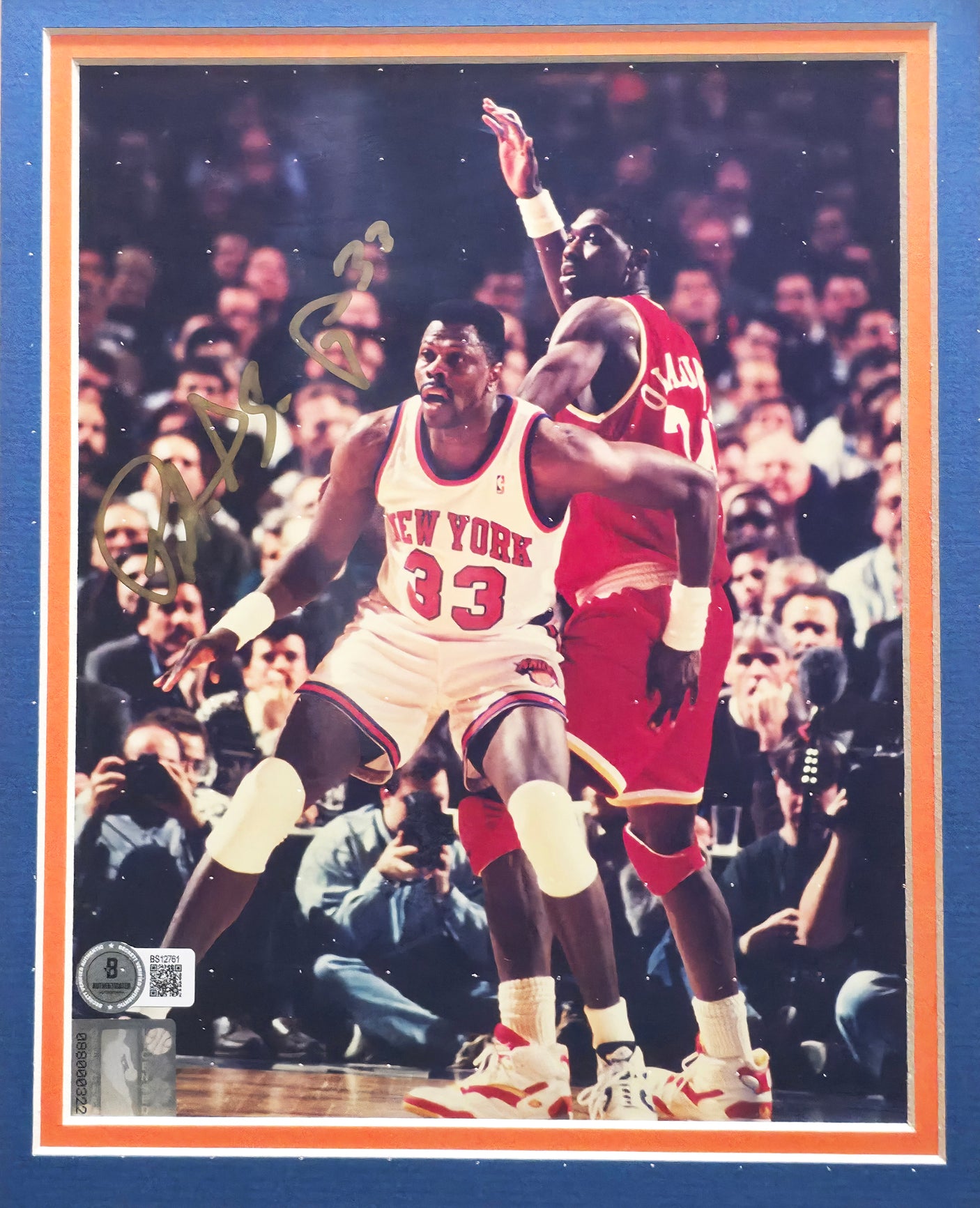 Patrick Ewing Autographed Framed 8x10 Photo New York Knicks Beckett BAS QR #BS12761