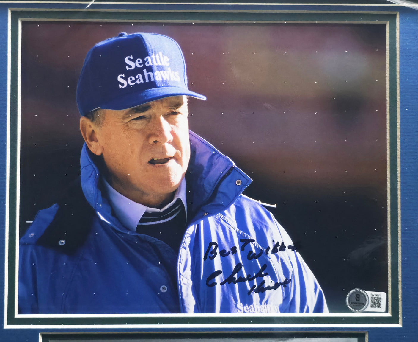 Chuck Knox Autographed Framed 8x10 Photo Seattle Seahawks Beckett BAS QR #BS36861