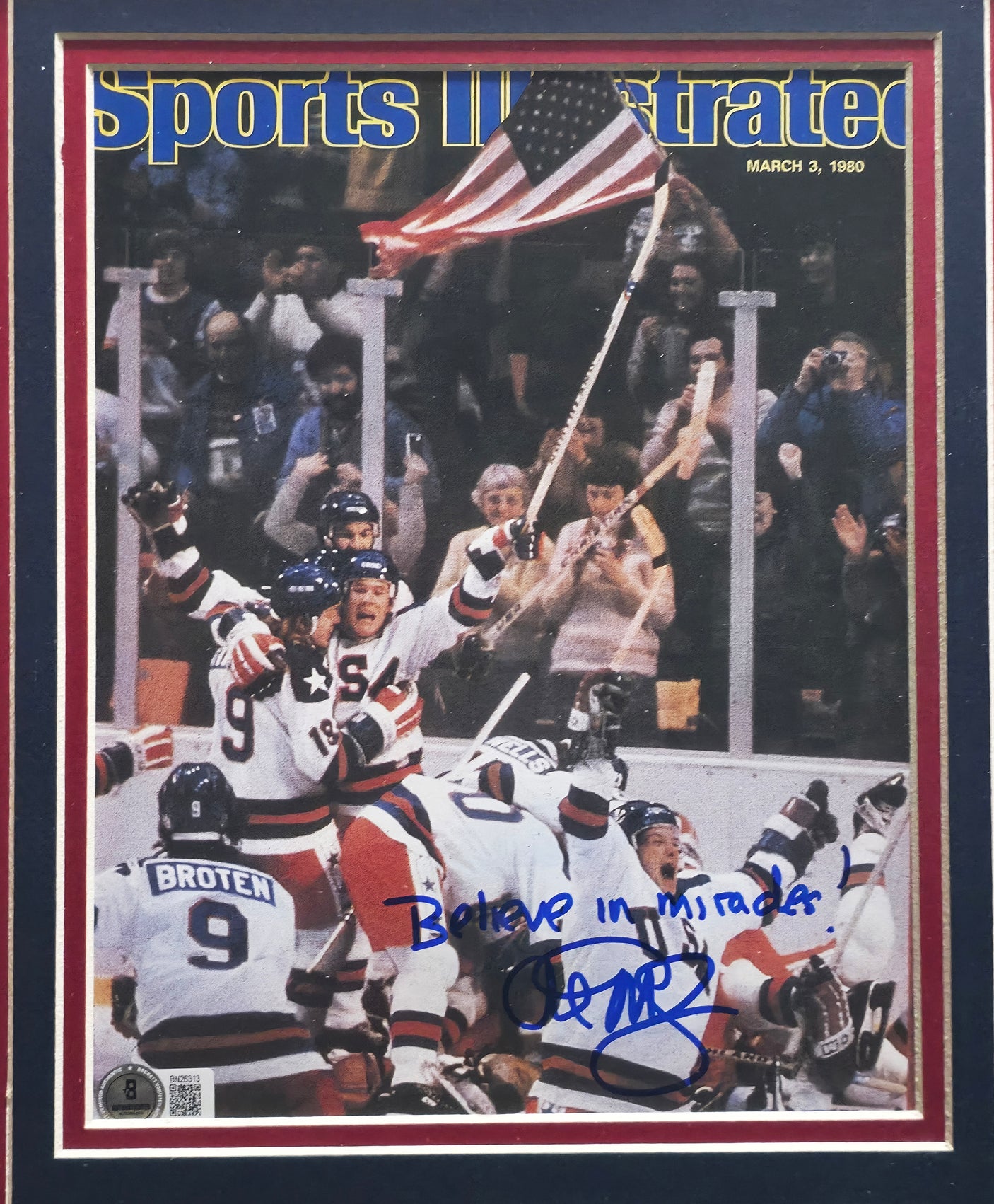 Al Michaels Autographed Framed 1980 Team USA Miracle on Ice 8x10 Photo Beckett BAS QR #BN26313