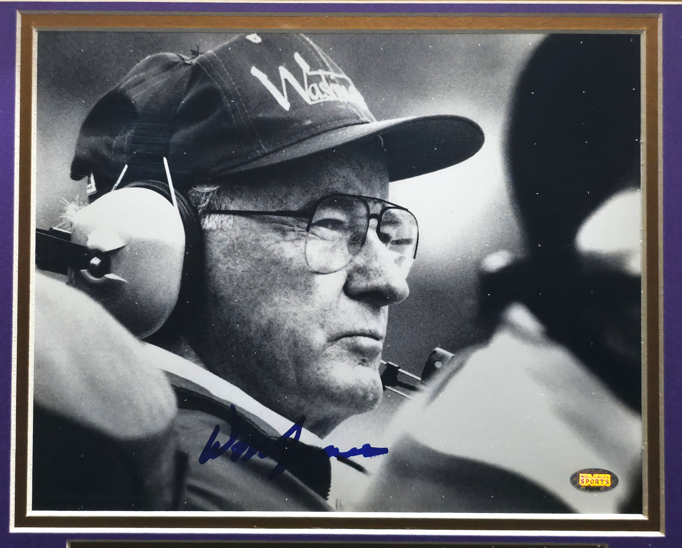 Don James Autographed Framed 8x10 Photo Washington Huskies MCS Holo #88805