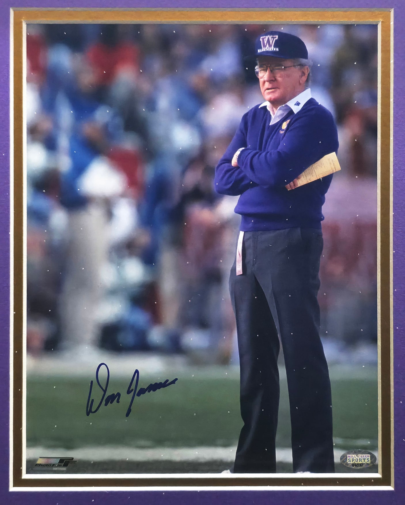 Don James Autographed Framed 8x10 Photo Washington Huskies MCS Holo #64037