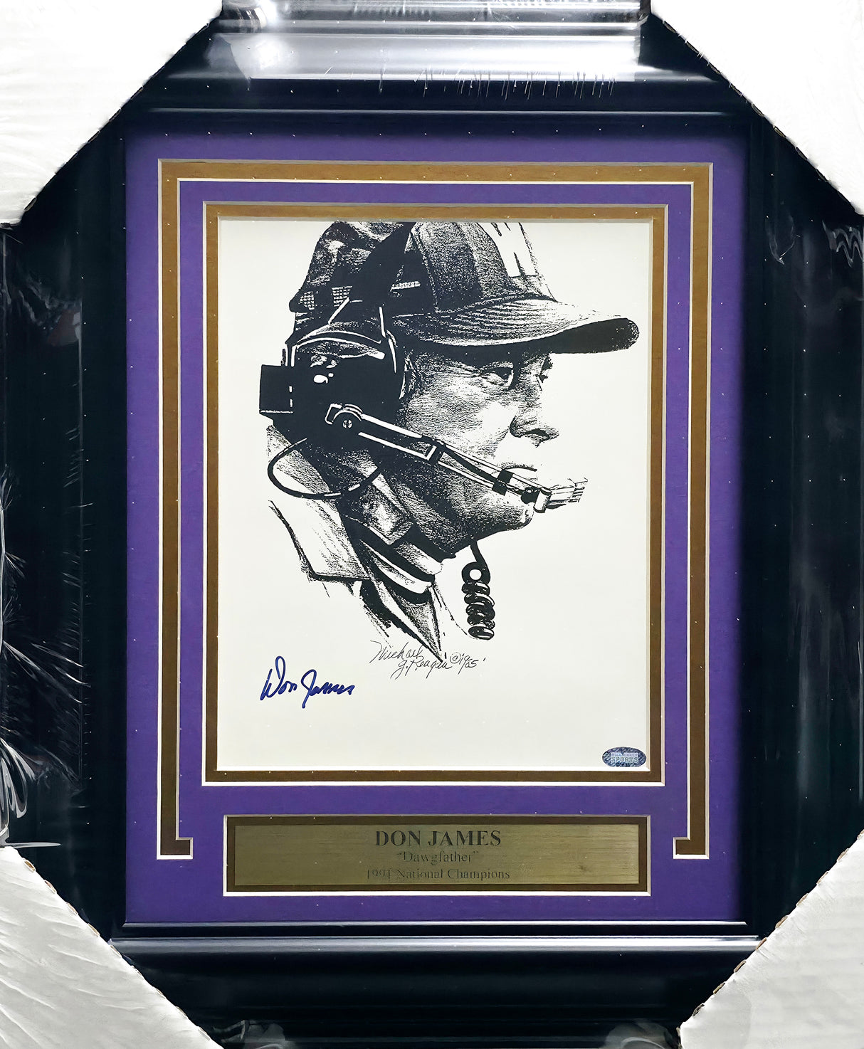 Don James Autographed Framed 8x10 Photo Washington Huskies MCS Holo #64035
