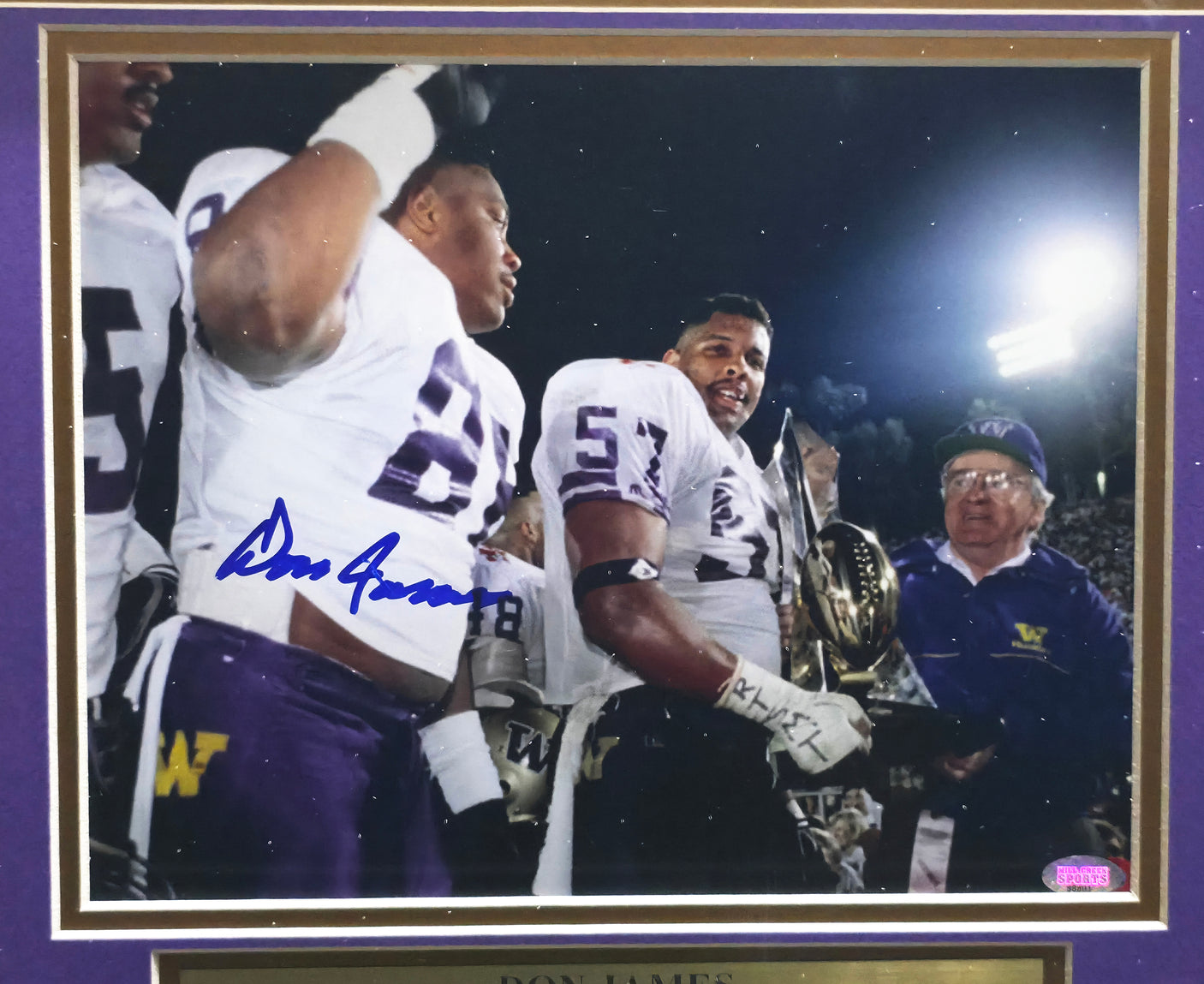 Don James Autographed Framed 8x10 Photo Washington Huskies MCS Holo #88801