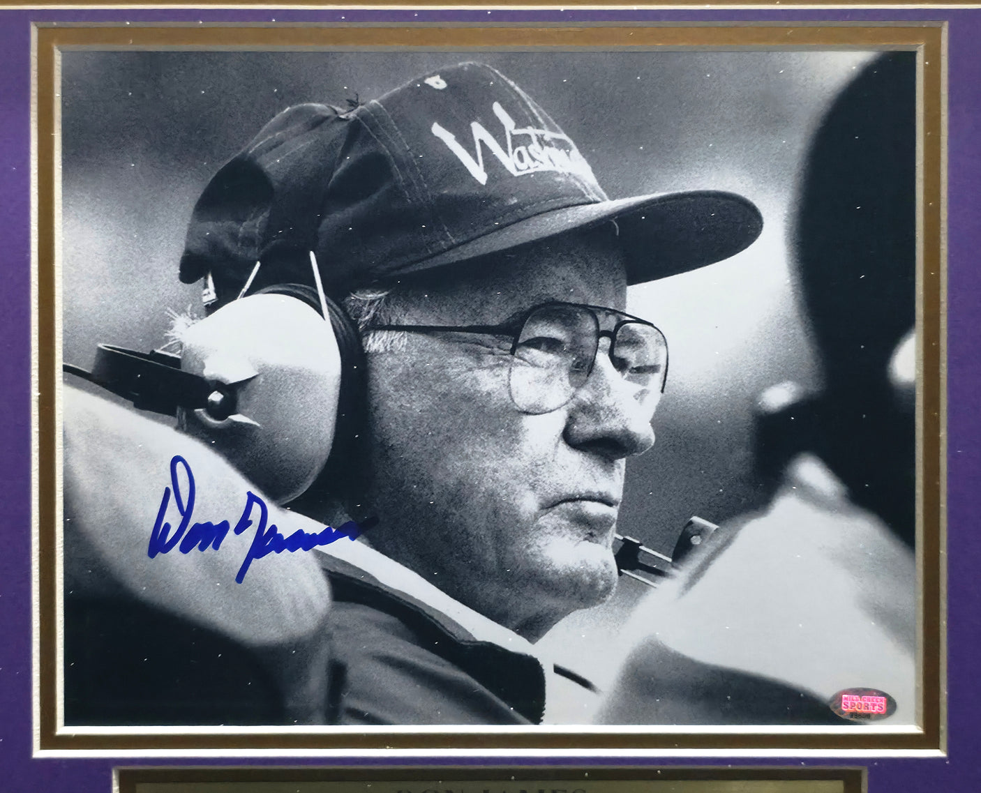 Don James Autographed Framed 8x10 Photo Washington Huskies MCS Holo #88806