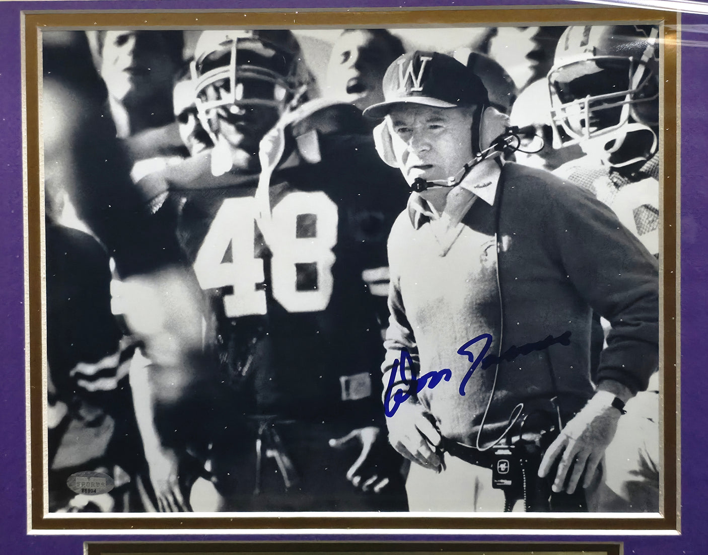 Don James Autographed Framed 8x10 Photo Washington Huskies MCS Holo #88804