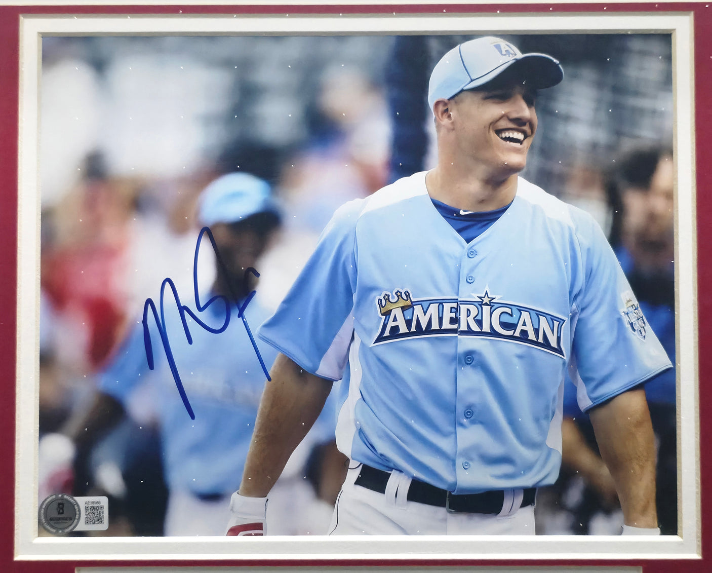 Mike Trout Autographed Framed 8x10 Photo California Angels Beckett BAS QR #BS36860
