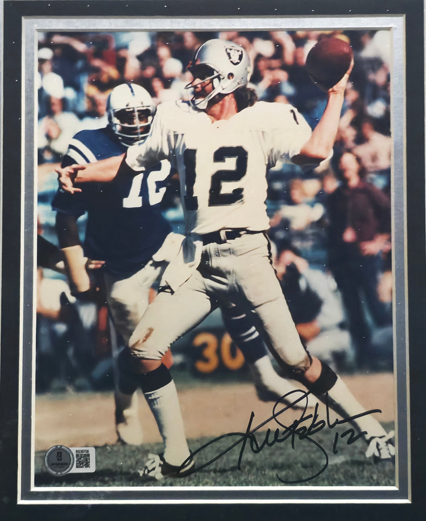 Ken Stabler Autographed Framed 8x10 Photo Oakland Raiders Beckett BAS QR #BS36708