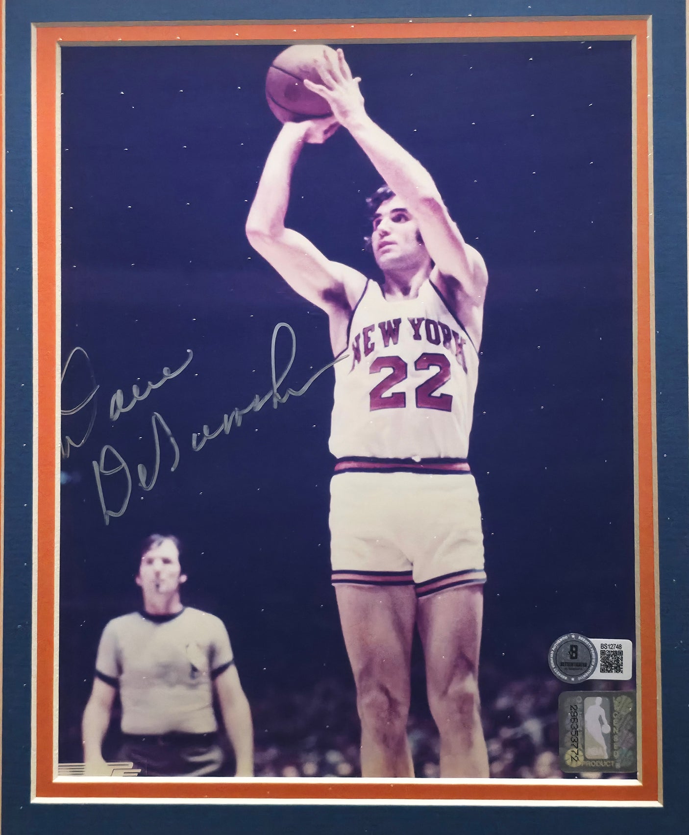 Dave DeBusschere Autographed Framed 8x10 Photo New York Knicks Beckett BAS QR #BS12748