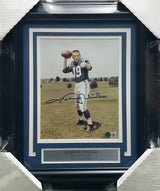 Johnny Unitas Autographed Framed 8x10 Photo Baltimore Colts Beckett BAS #AE16569