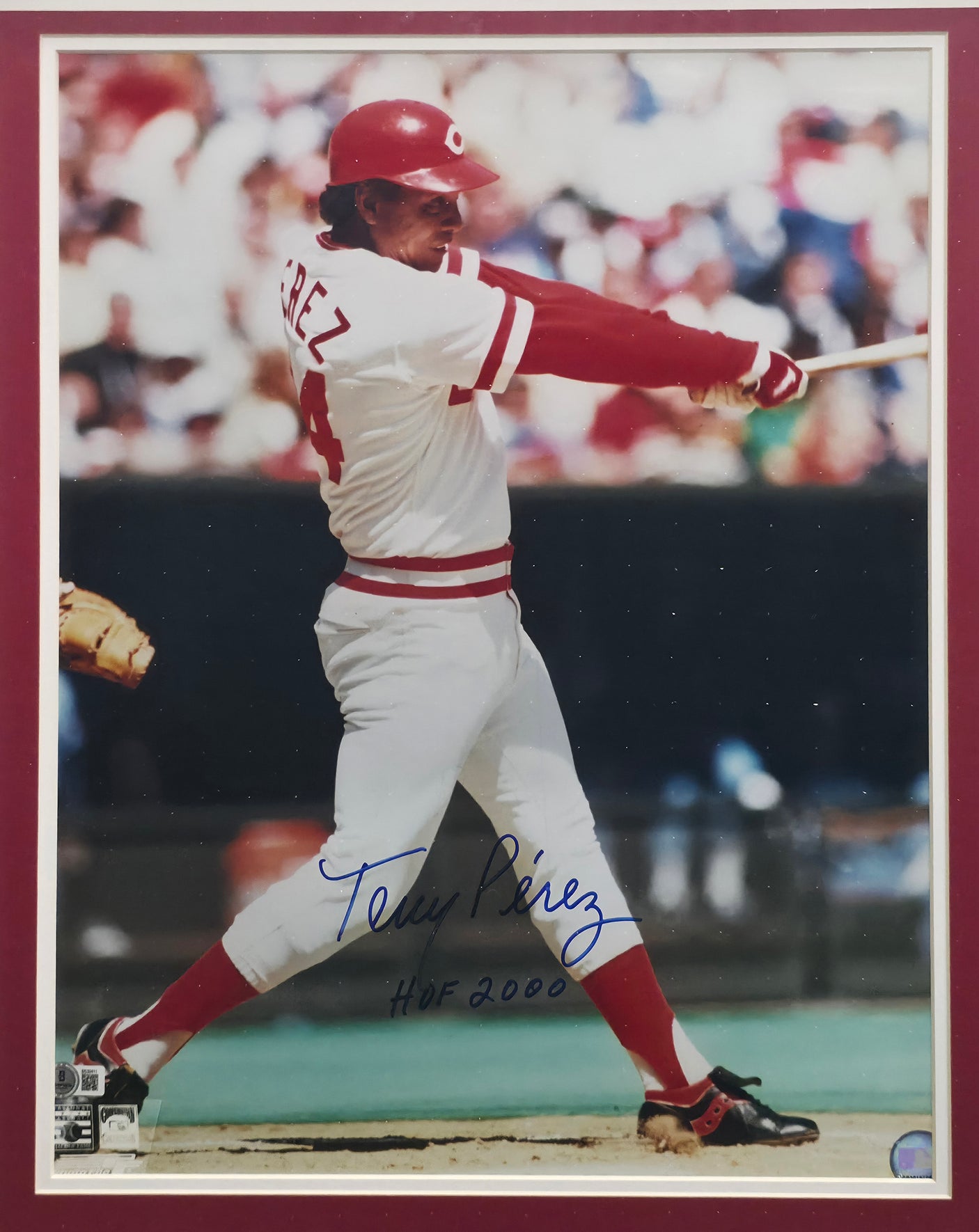 Tony Perez Autographed Framed 16x20 Photo Cincinnati Reds Beckett BAS QR #BS30411