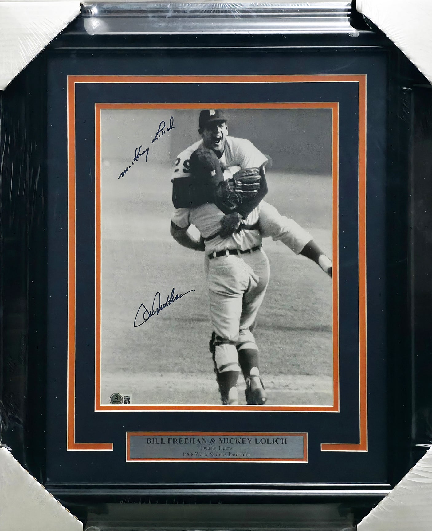 Bill Freehan & Mickey Lolich Autographed Framed 1968 World Series Game 7 11x14 Photo Detroit Tigers Beckett BAS QR #BS30401
