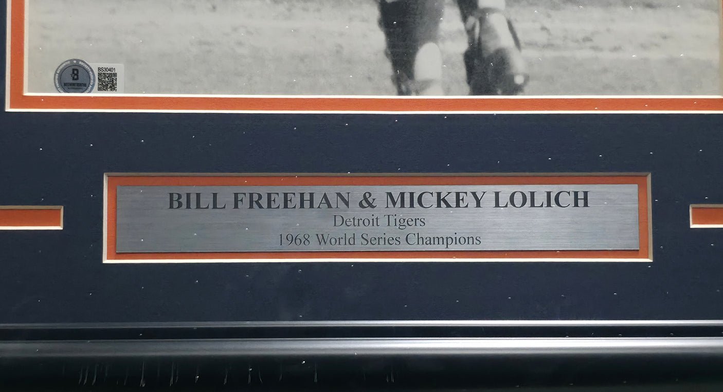 Bill Freehan & Mickey Lolich Autographed Framed 1968 World Series Game 7 11x14 Photo Detroit Tigers Beckett BAS QR #BS30401