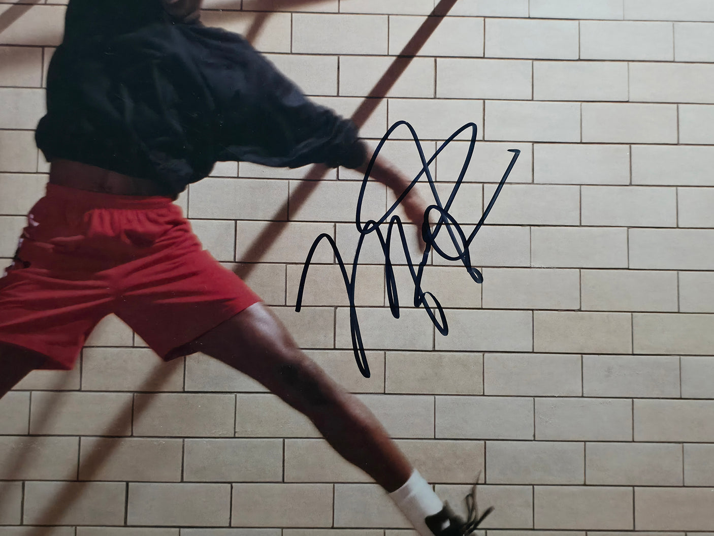 Michael Jordan Autographed Framed Nike Air Dunking 24x24 Poster Photo Chicago Bulls Beckett BAS #AE16681