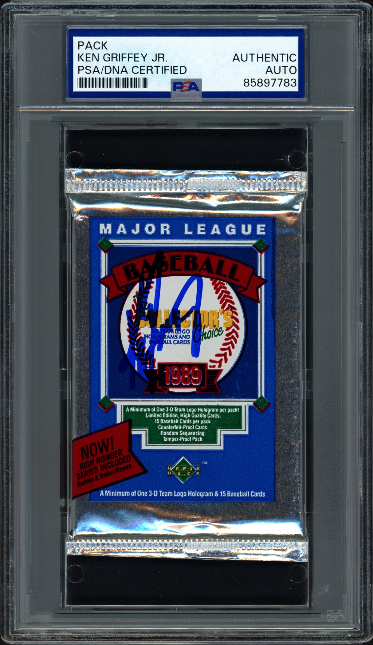 Ken Griffey Jr. Autographed 1989 Upper Deck Low Card Pack Seattle Mariners PSA/DNA Stock #267884