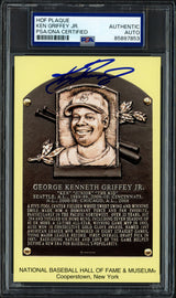 Ken Griffey Jr. Autographed Hall of Fame HOF Plaque Postcard Seattle Mariners PSA/DNA #85897853