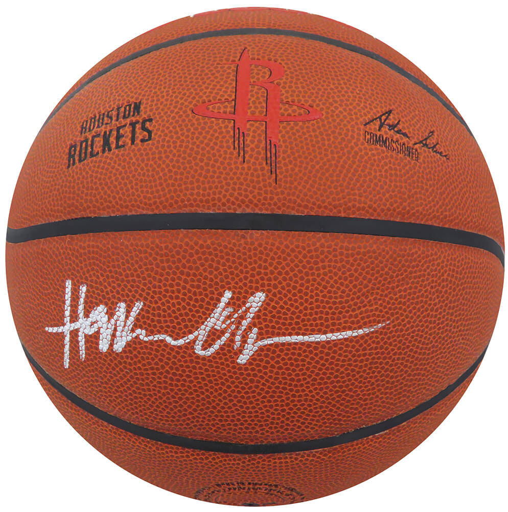 Hakeem Olajuwon Signed Wilson Houston Rockets Logo NBA Basketball