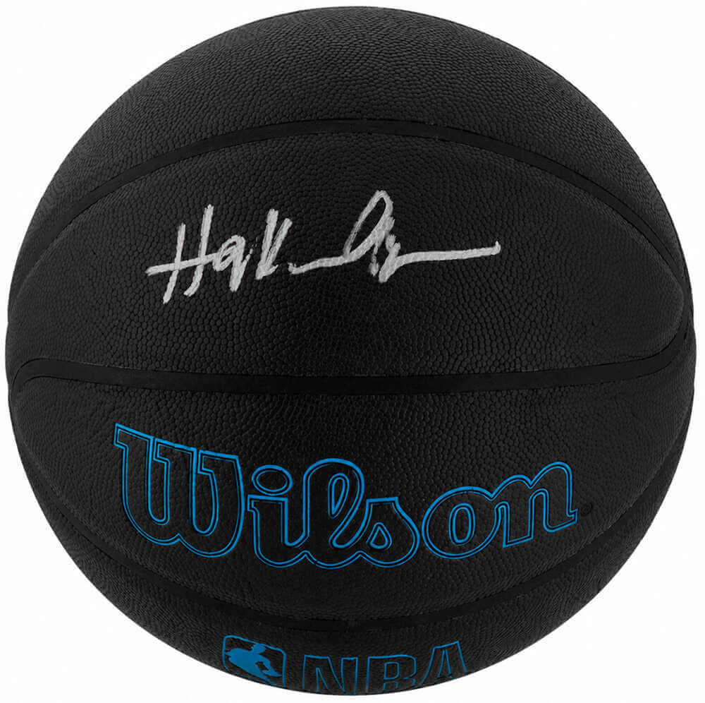 Hakeem Olajuwon Signed Wilson Forge Plus Black Full Size NBA Basketball