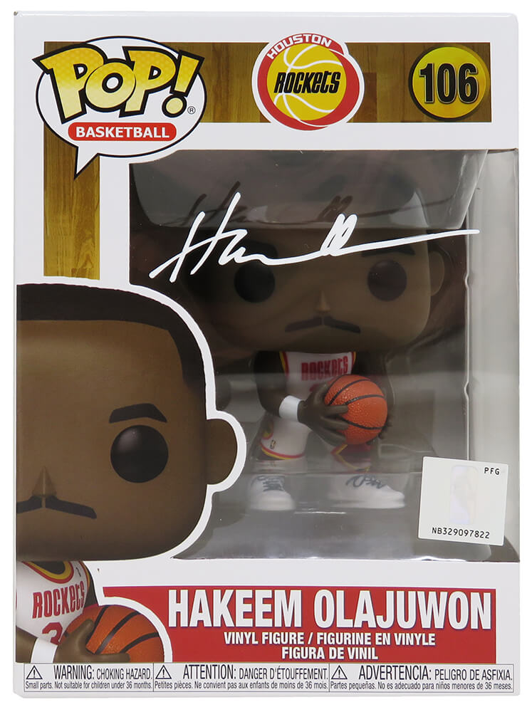 Hakeem Olajuwon Signed Houston Rockets Funko Pop Doll #106