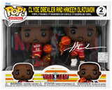 Hakeem Olajuwon Signed Houston Rockets NBA Jams With Clyde Drexler 2-Pack Funko Pop Doll