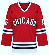 Eddie Olczyk Signed Red Custom Hockey Jersey - (JSA)