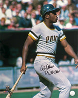 Al Oliver Signed Pittsburgh Pirates Grey Jersey Swinging Action 16x20 Photo w/7x All Star
