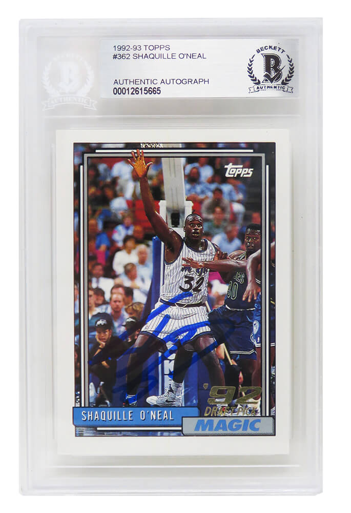 Shaquille O'Neal Signed Orlando Magic 1992-93 Topps Rookie Card #362 (Beckett Encapsulated)
