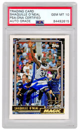 Shaquille O'Neal Signed Orlando Magic 1992 Topps GOLD Rookie Card #362 (PSA/DNA Encapsulated - Auto Grade 10)