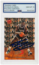 Shaquille O'Neal Signed Magic 1992 Fleer Ultra All-Rookie Series Rookie Basketball Card #7 - (PSA/DNA / Auto Grade 10)