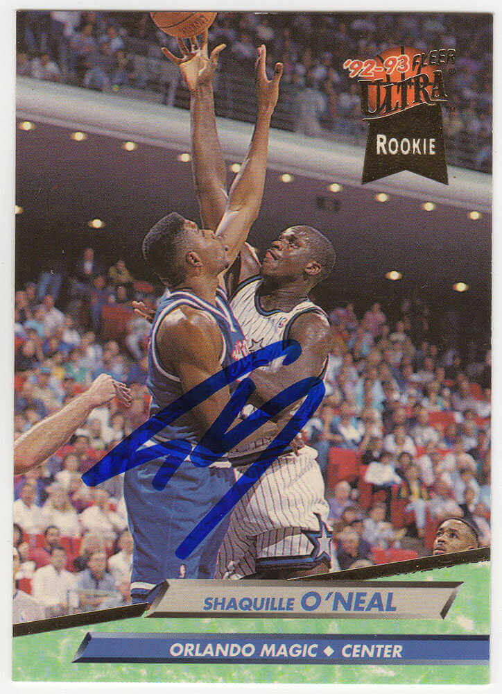 Shaquille O'Neal Signed Magic 1992-93 Fleer Ultra Rookie Basketball Card #328