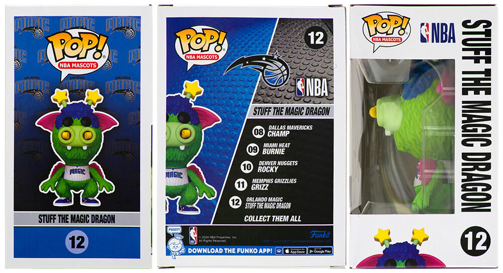 Shaquille O'Neal Signed Orlando Magic Stuff The Magic Dragon NBA Mascot Funko Pop Doll #12
