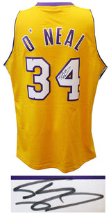 Shaquille O'Neal Signed Los Angeles Lakers Mitchell & Ness Gold NBA Swingman Basketball Jersey