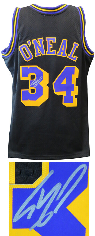 Shaquille O'Neal Signed Los Angeles Lakers Mitchell & Ness Black NBA Swingman Basketball Jersey