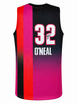 Shaquille O'Neal Signed Miami Heat Pink & Black Fadeaway M&N NBA Swingman Basketball Jersey