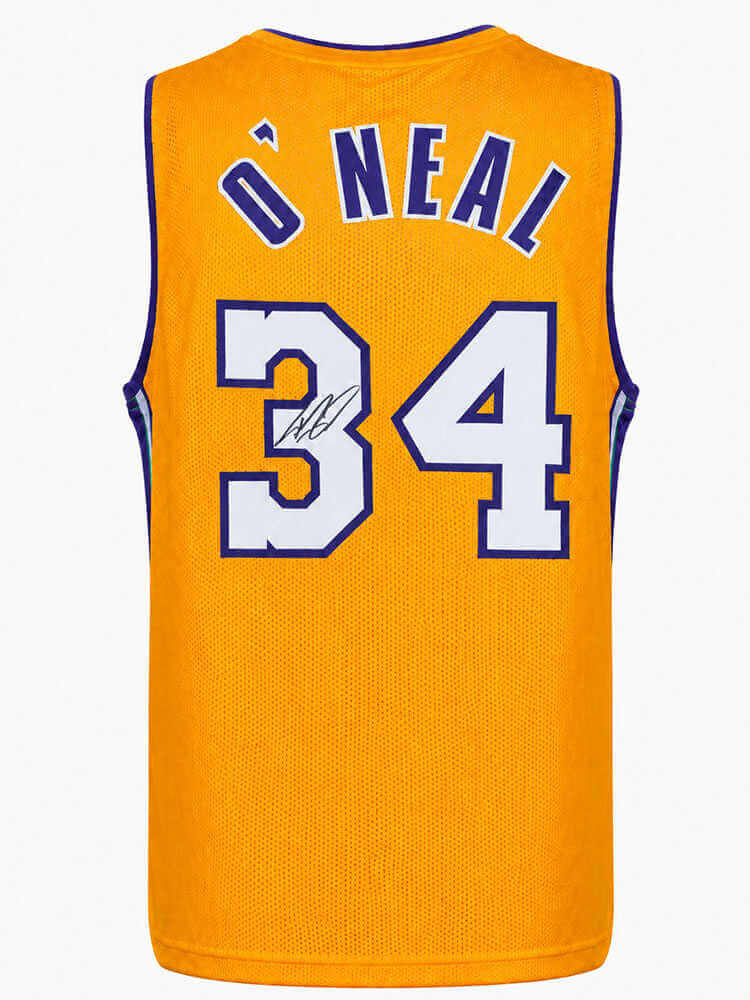 Shaquille O'Neal Signed Gold T/B Custom Basketball Jersey