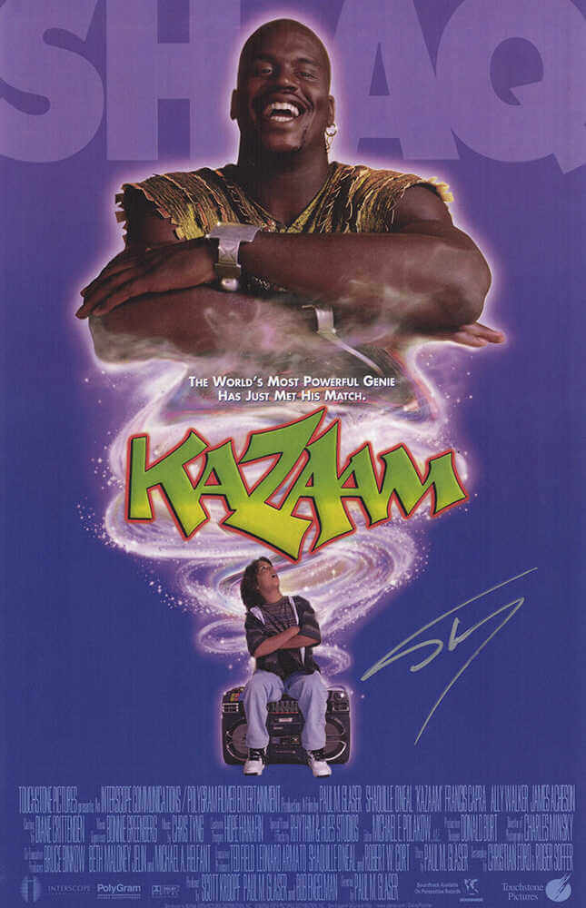 Shaquille O'Neal Signed Kazaam 11x17 Movie Poster (In Silver)