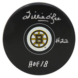 Willie O'Ree Signed Bruins Logo Hockey Puck w/HOF'18