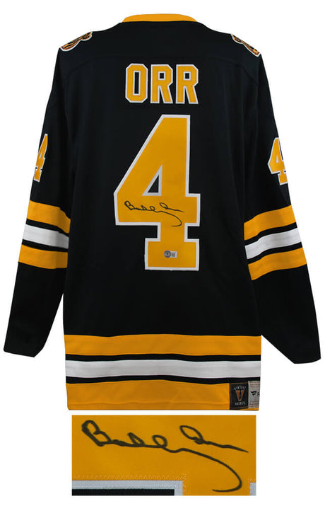 Bobby Orr Signed Boston Bruins Black Fanatics Vintage Hockey Premier Hockey Jersey - (Beckett)
