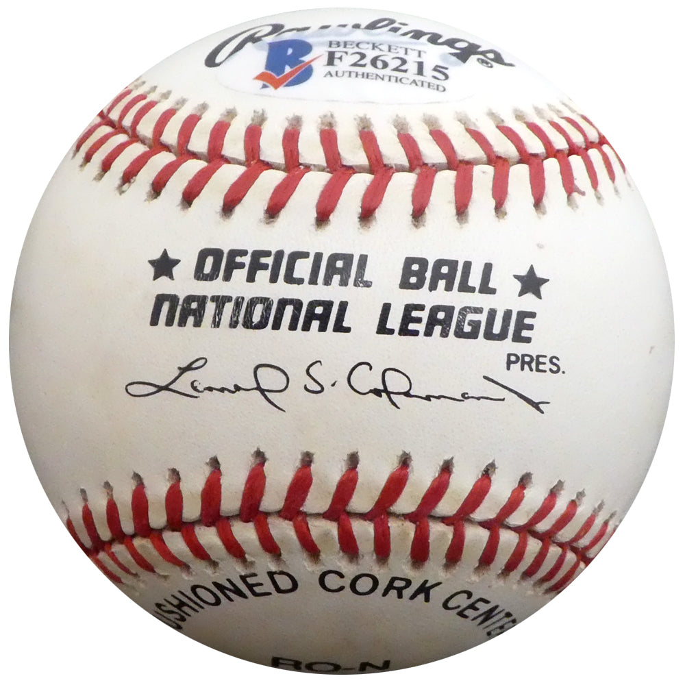 Frenchy Bordagary Autographed Official NL Baseball Brooklyn Dodgers Beckett BAS #F26215