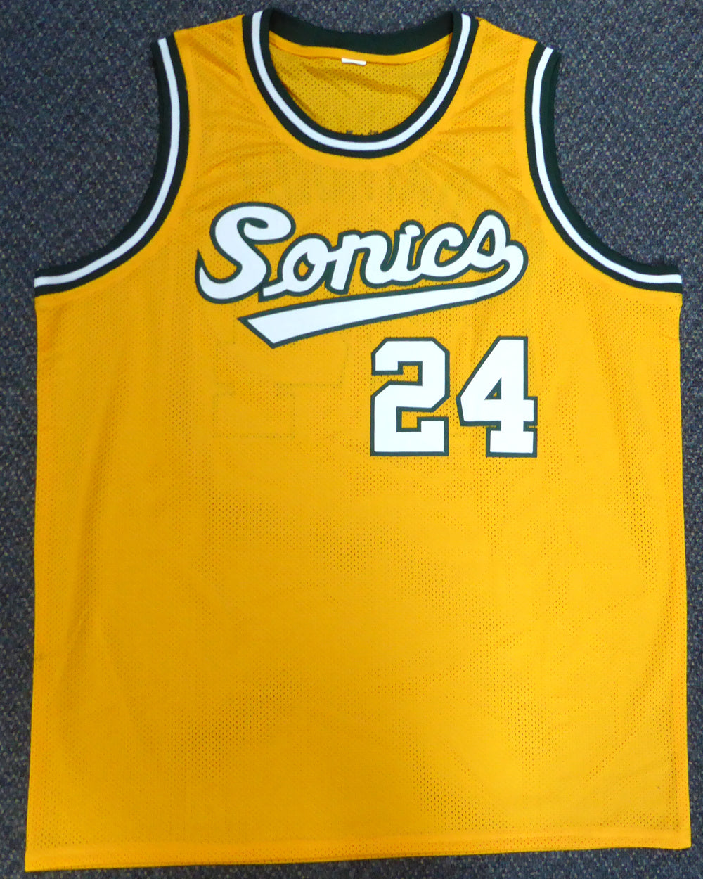 Seattle Sonics Spencer Haywood Autographed Gold Jersey "HOF 15" MCS Holo Stock #104223