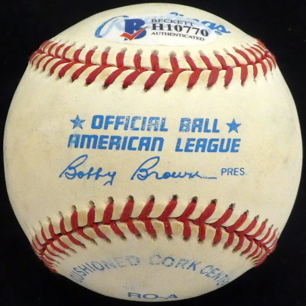 Mac Suzuki Autographed Official AL Baseball Seattle Mariners, Kansas City Royals Beckett BAS #H10770