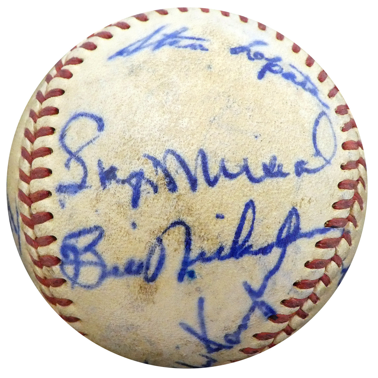 1950 St. Louis Cardinals & Philadelphia Phillies Autographed Official Baseball With 19 Total Signatures Including Stan Musial & Enos Slaughter Beckett BAS #A52636