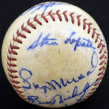 1950 St. Louis Cardinals & Philadelphia Phillies Autographed Official Baseball With 19 Total Signatures Including Stan Musial & Enos Slaughter Beckett BAS #A52636