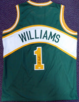 Seattle Sonics Gus Williams Autographed Green Jersey MCS Holo Stock #106742