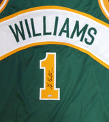 Seattle Sonics Gus Williams Autographed Green Jersey MCS Holo Stock #106742