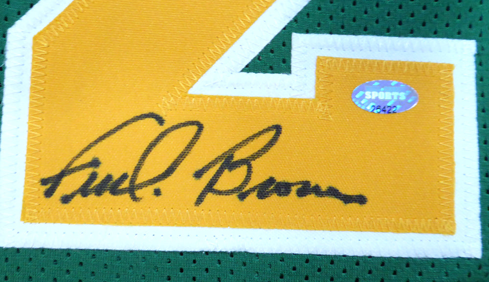 Seattle Sonics Fred Brown Autographed Green Jersey MCS Holo Stock #106743
