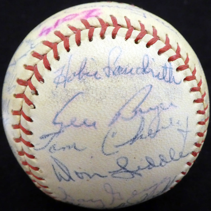 1957 St. Louis Cardinals Autographed Official Baseball With 30 Total Signatures Including Stan Musial & Fred Hutchinson Beckett BAS #A52660