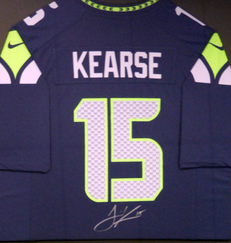 Seattle Seahawks Jermaine Kearse Autographed Framed Blue Nike Jersey MCS Holo Stock #107764