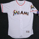 Miami Marlins Ichiro Suzuki Autographed White Majestic Authentic Flex Base Jersey Size 48 IS Holo Stock #107891