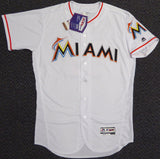 Miami Marlins Ichiro Suzuki Autographed White Majestic Authentic Flex Base Jersey Size 44 IS Holo Stock #107890
